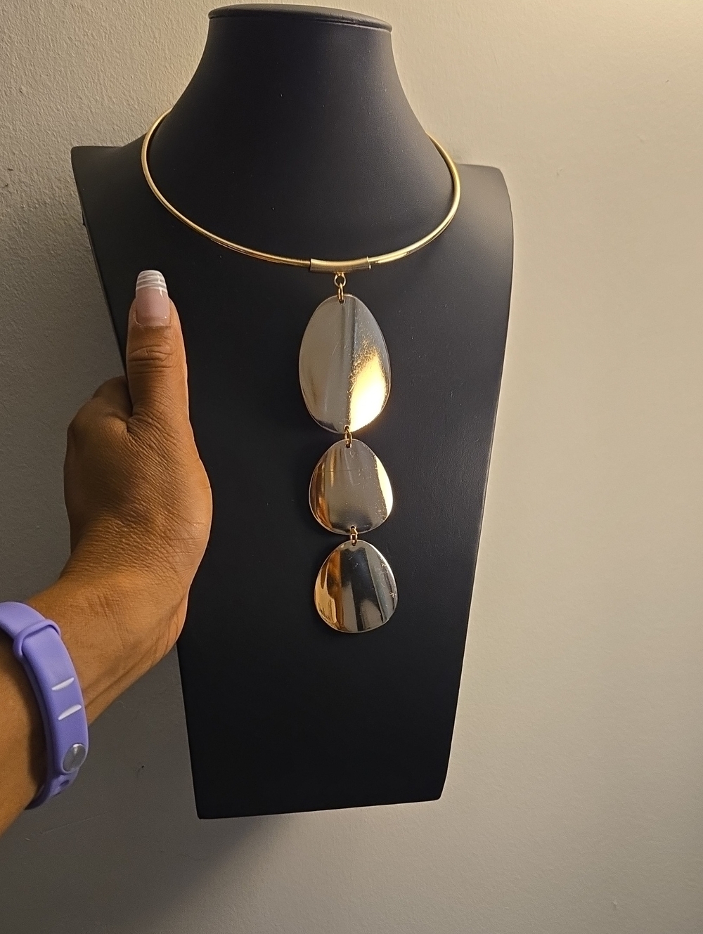 Gold Statement Drop Pendant Necklace - Women Jewelry